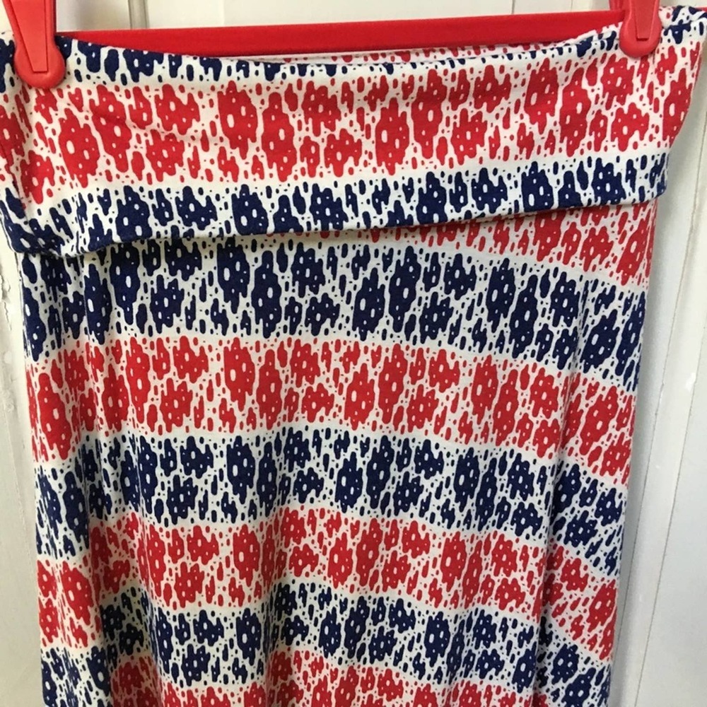 LuLaRoe Red, White, & Blue Maxi Skirt - Picture 6 of 13
